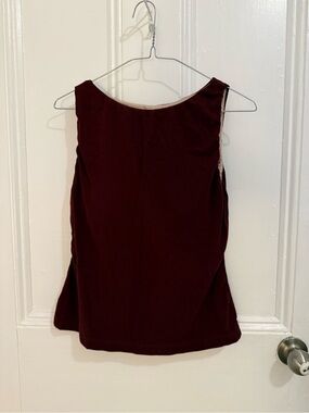 OGL Burgundy Built-In Bra Tank Top | Size Large | Soft Stretch Shelf Bra